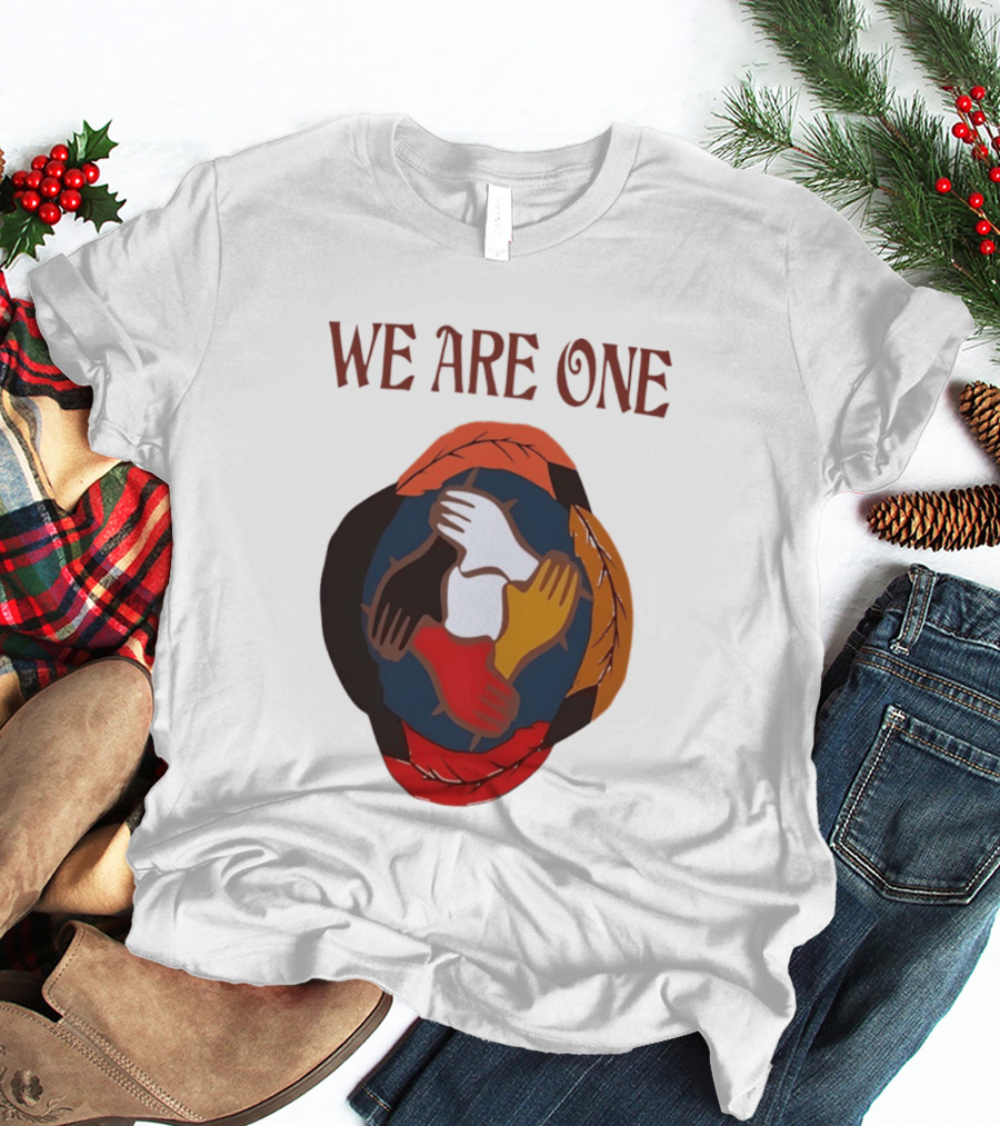 We Are One Unity Hands Feathers Orange Culture Heritage Collective T-Shirt