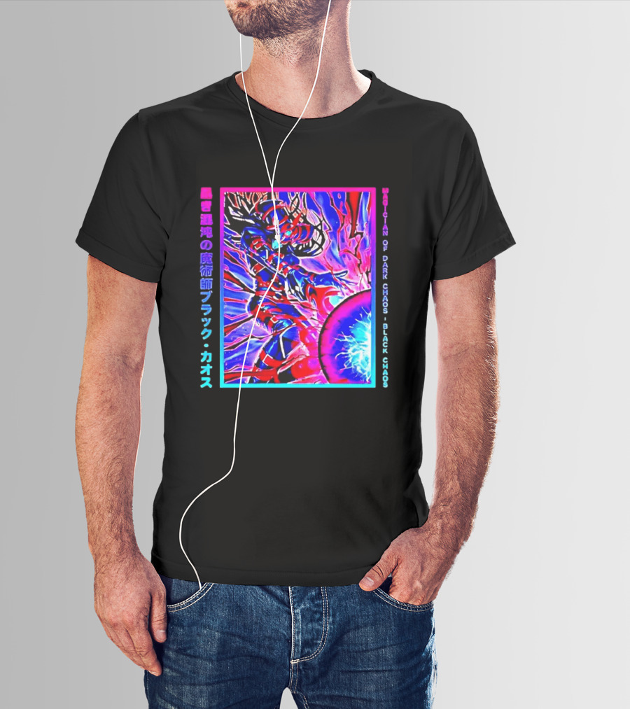 Officila Magician Of Dark Chaos Black Chaos Vaporwave Anime Yugioh T-Shirt