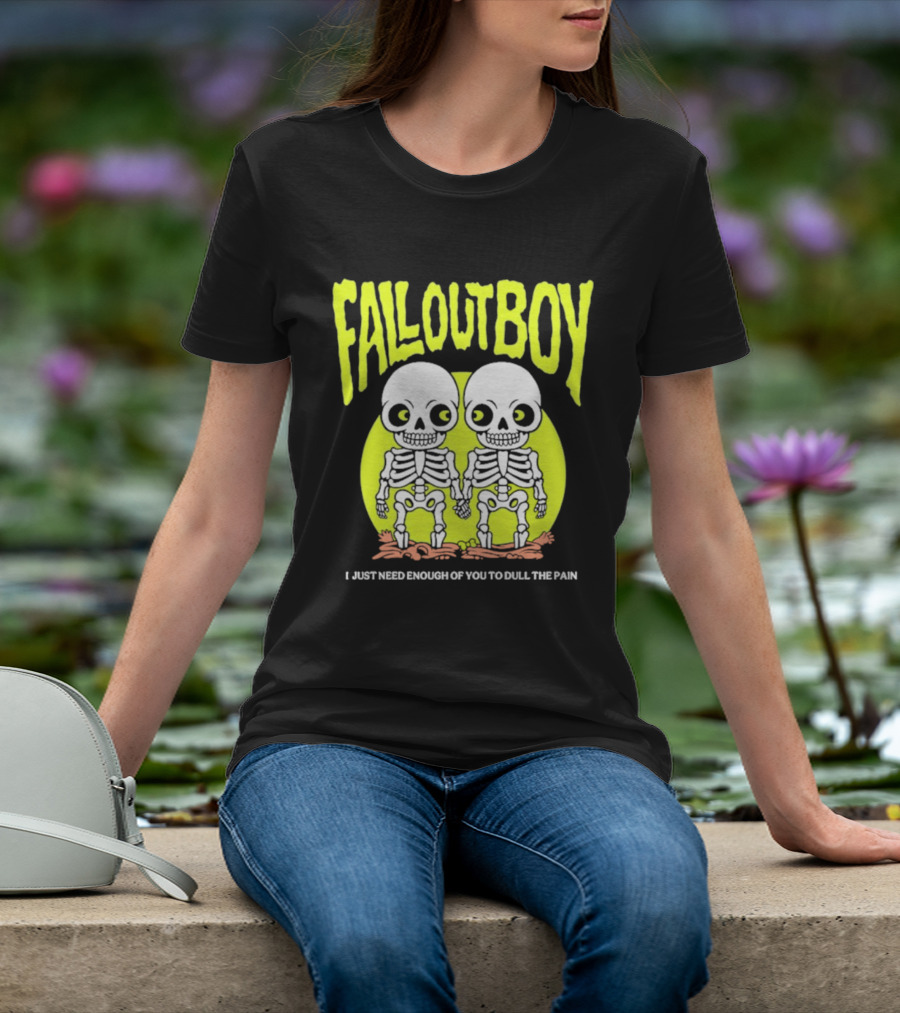 Fall Out Boy Twin Skeleton I Just Need Enough Of You To Dull The Pain T-Shirt