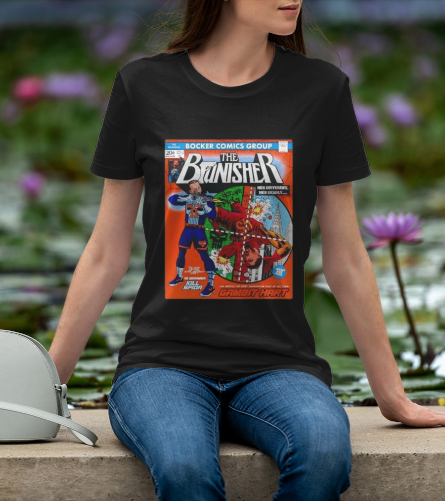 Bocker Comics Group The Brunisher Kill Spida Gambit Hart T-Shirt