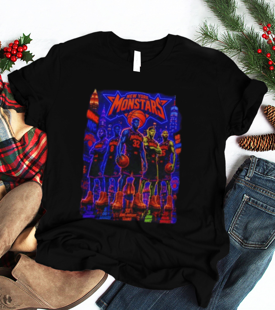 New York Monstars Space Jam Knicks Basketball T-Shirt