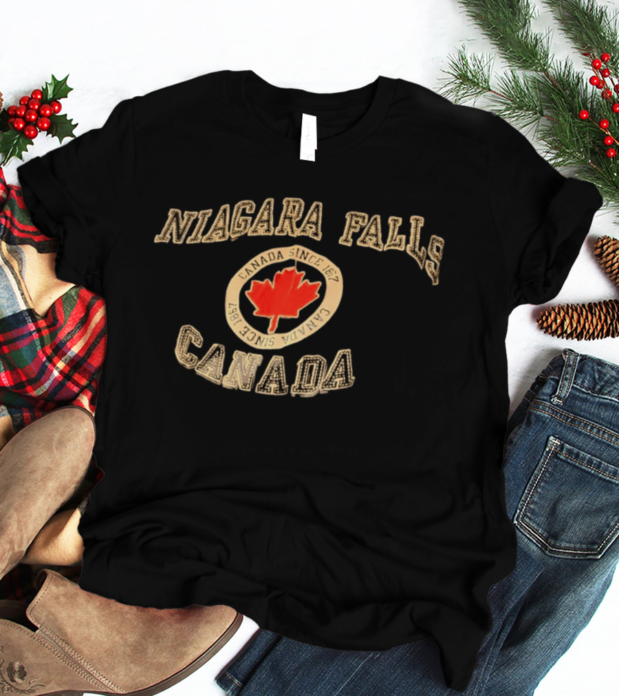 Niagara Falls Canada Maple Leaf Since 1867 Vintage Stitched T-Shirt