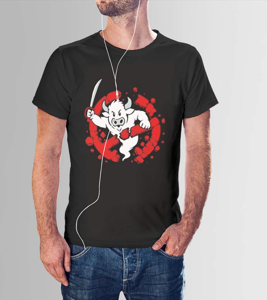 Buffalo Ghostbusters Crossed Out Ghost Red Circle T-Shirt