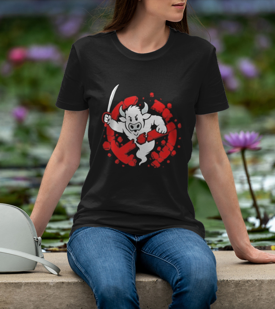 Buffalo Ghostbusters Crossed Out Ghost Red Circle T-Shirt