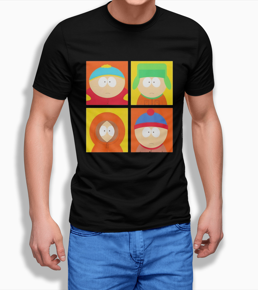 South Park Characters Cartman Kyle Kenny Stan Pop Blocks T-Shirt