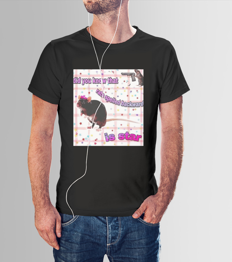Did You Know That Rats Spelled Backward Is Star Rat With Gun And Stars T-Shirt