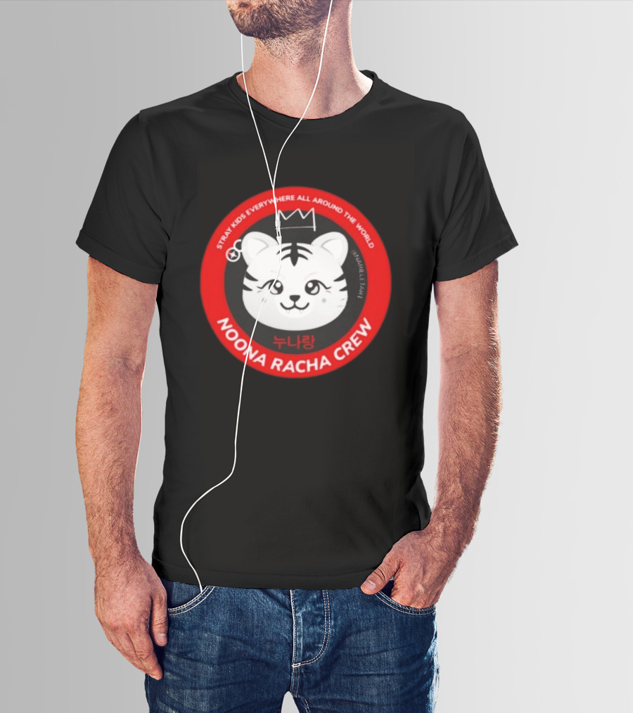 Stray Kids Everywhere All Around The World Noona Racha Crew Tiger Face T-Shirt