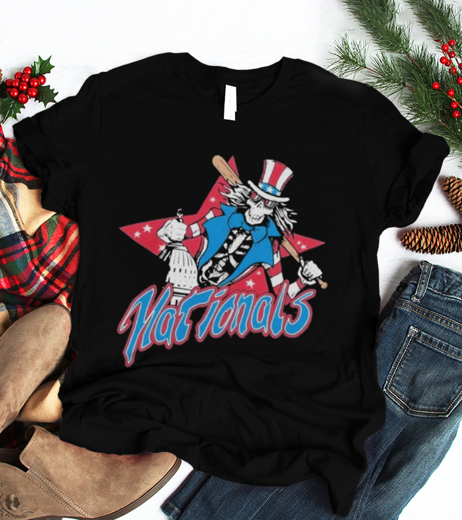 Washington Nationals Grateful Dead Uncle Sam Star Baseball Collaboration T-Shirt