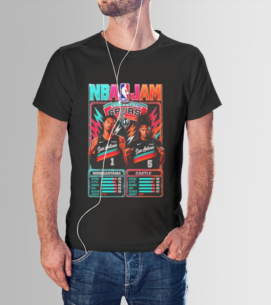 NBA Jam Wembanyama Castle San Antonio Spurs T-Shirt