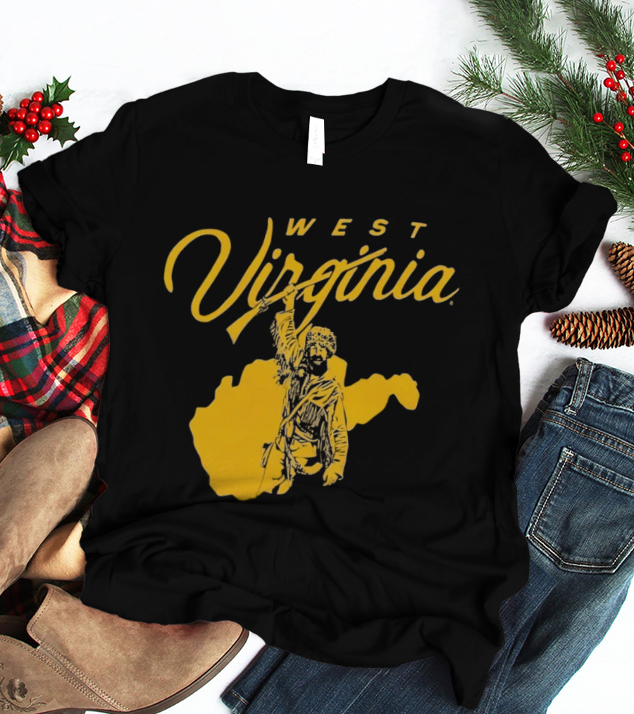 West Virginia Mountaineers State Outline Mountaineer T-Shirt