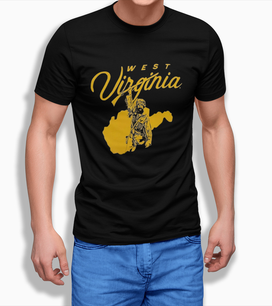 West Virginia Mountaineers State Outline Mountaineer T-Shirt