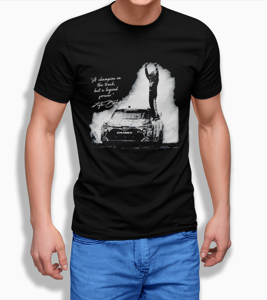 Kyle Busch Celebrating On Toyota Camry 18 NASCAR Cup Series Victory T-Shirt