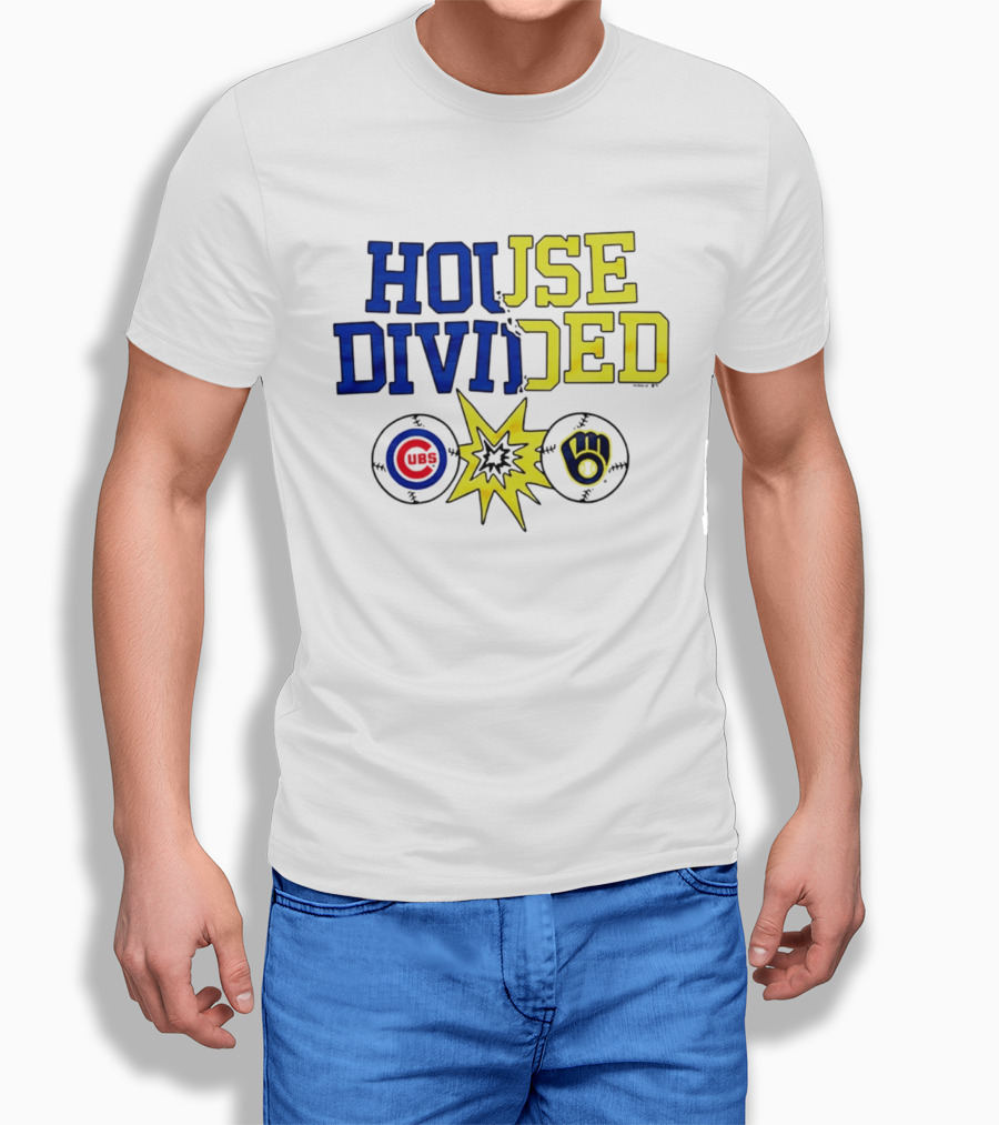 Chicago Cubs Vs Milwaukee Brewers Rivalry House Divided Fan Gear T-Shirt