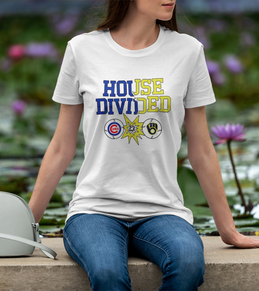 Chicago Cubs Vs Milwaukee Brewers Rivalry House Divided Fan Gear T-Shirt