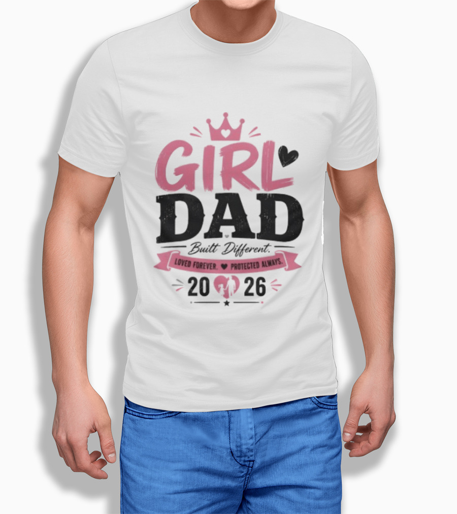 Girl Dad Built Different Loved Forever Protected Always 2026 T-Shirt