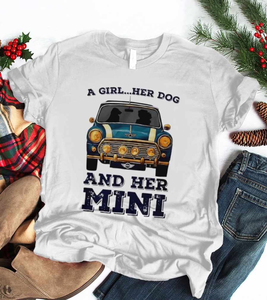 A Girl Her Dog And Her Mini T-Shirt