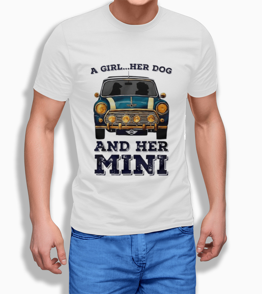 A Girl Her Dog And Her Mini T-Shirt