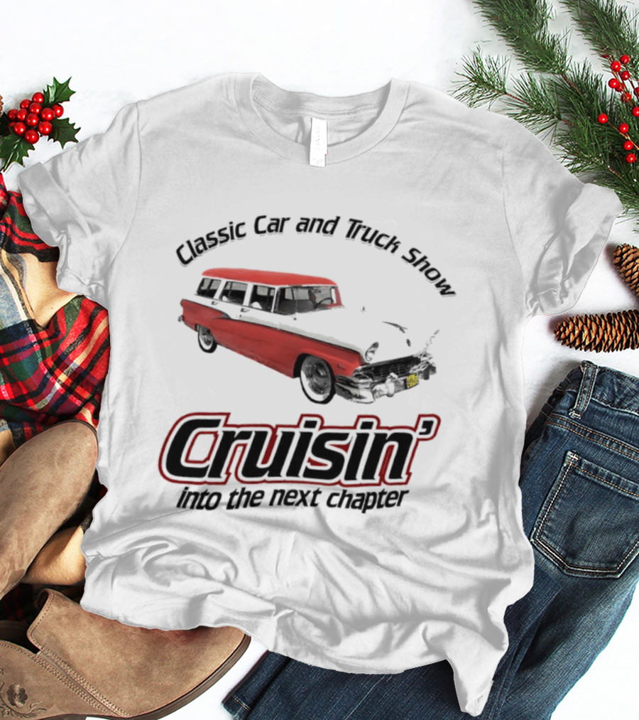 Classic Car And Truck Show Cruisin' Into The Next Chapter Vintage Red Station Wagon T-Shirt