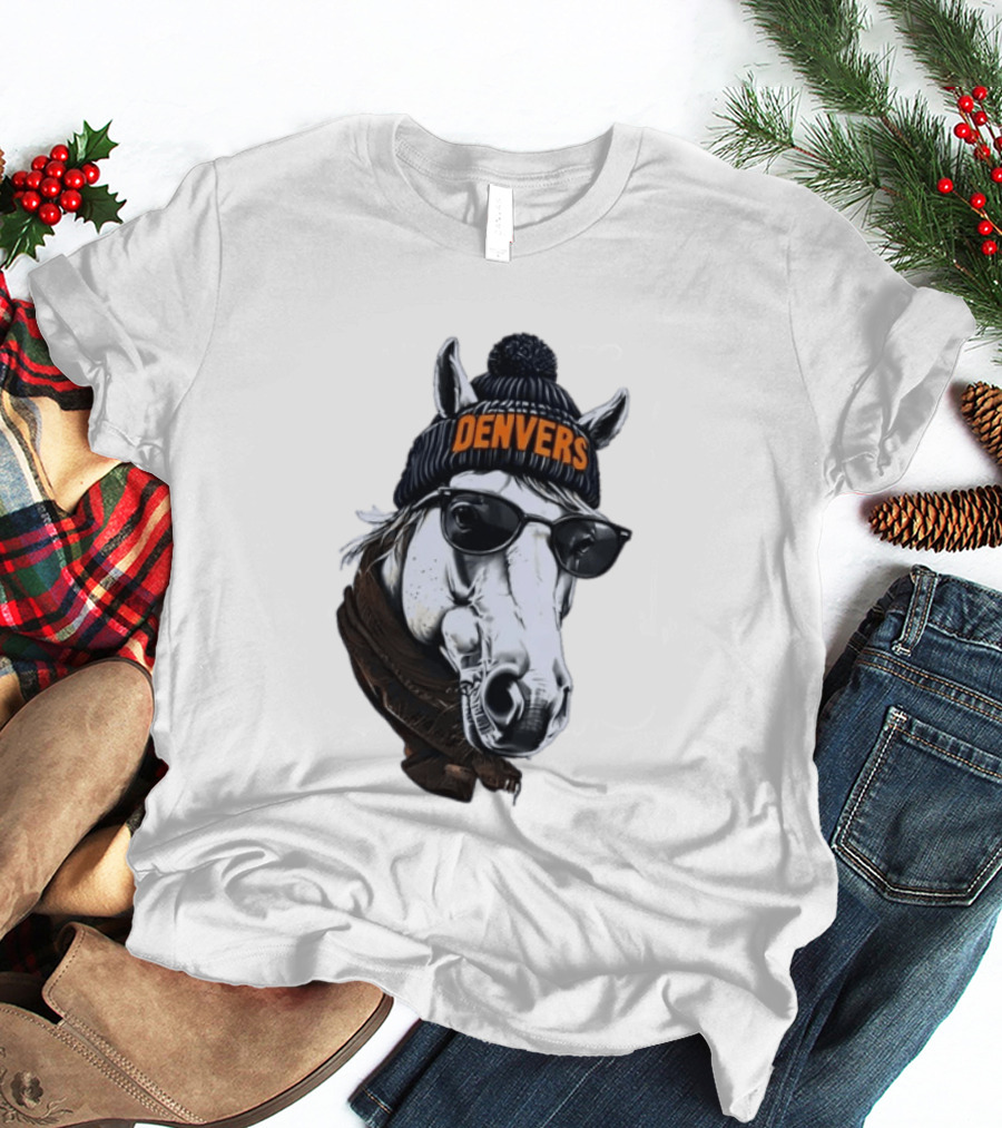 Denvers Horse With Hat Sunglasses And Scarf T-Shirt