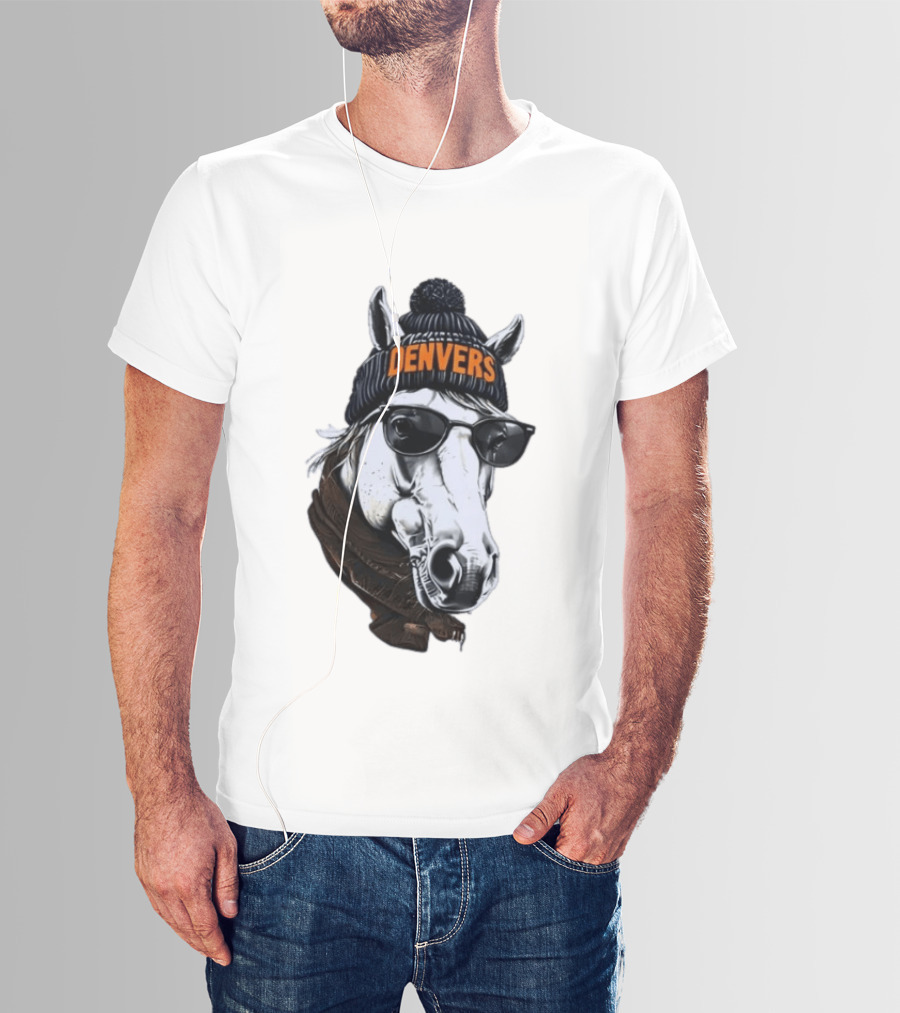 Denvers Horse With Hat Sunglasses And Scarf T-Shirt
