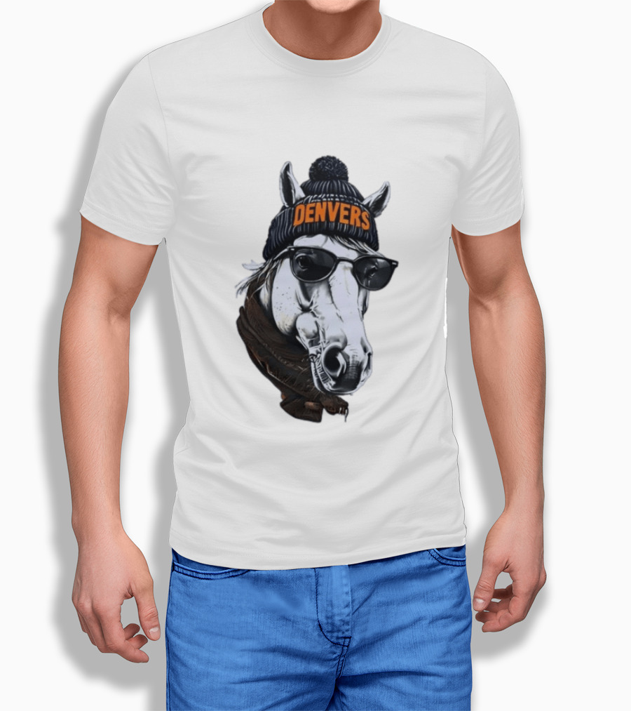 Denvers Horse With Hat Sunglasses And Scarf T-Shirt