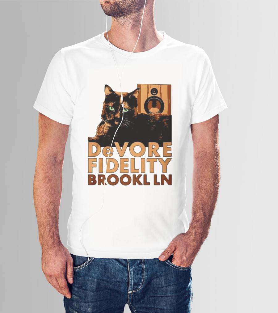 DeVore Fidelity Brooklyn Cat Speaker T-Shirt