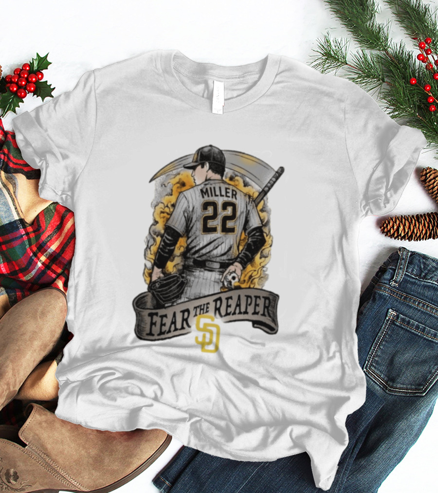 Mason Miller 22 Fear The Reaper San Diego Padres MLB T-Shirt