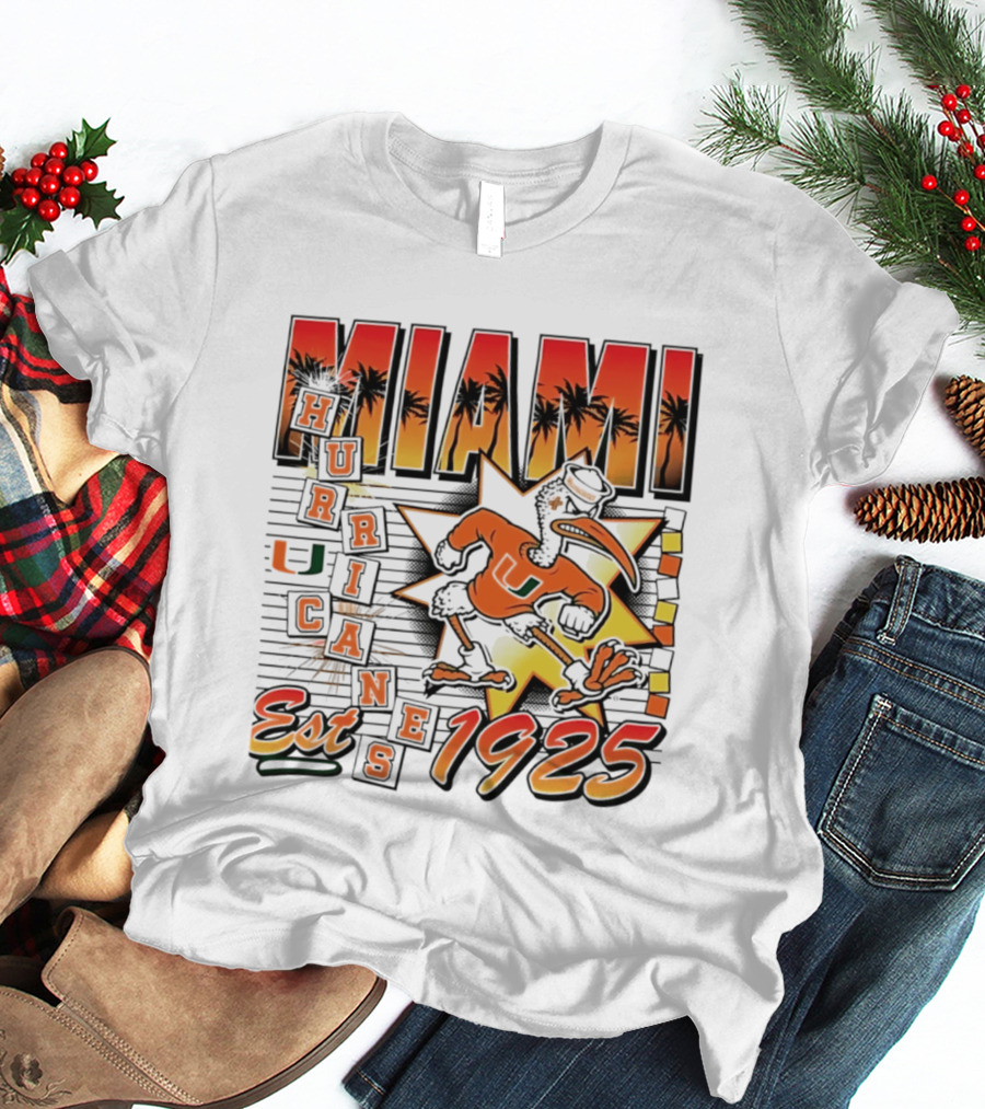 Miami Hurricanes Est 1925 Vintage Burst U Logo Ducks T-Shirt