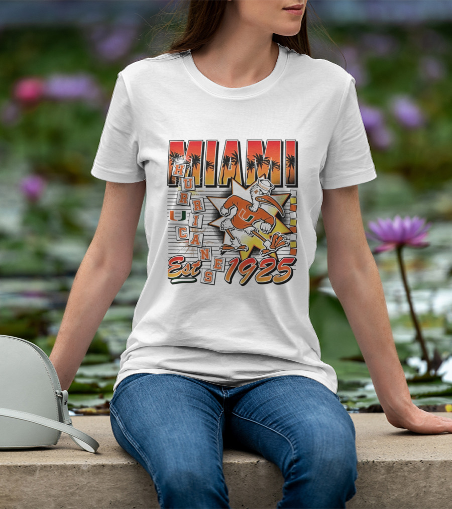 Miami Hurricanes Est 1925 Vintage Burst U Logo Ducks T-Shirt