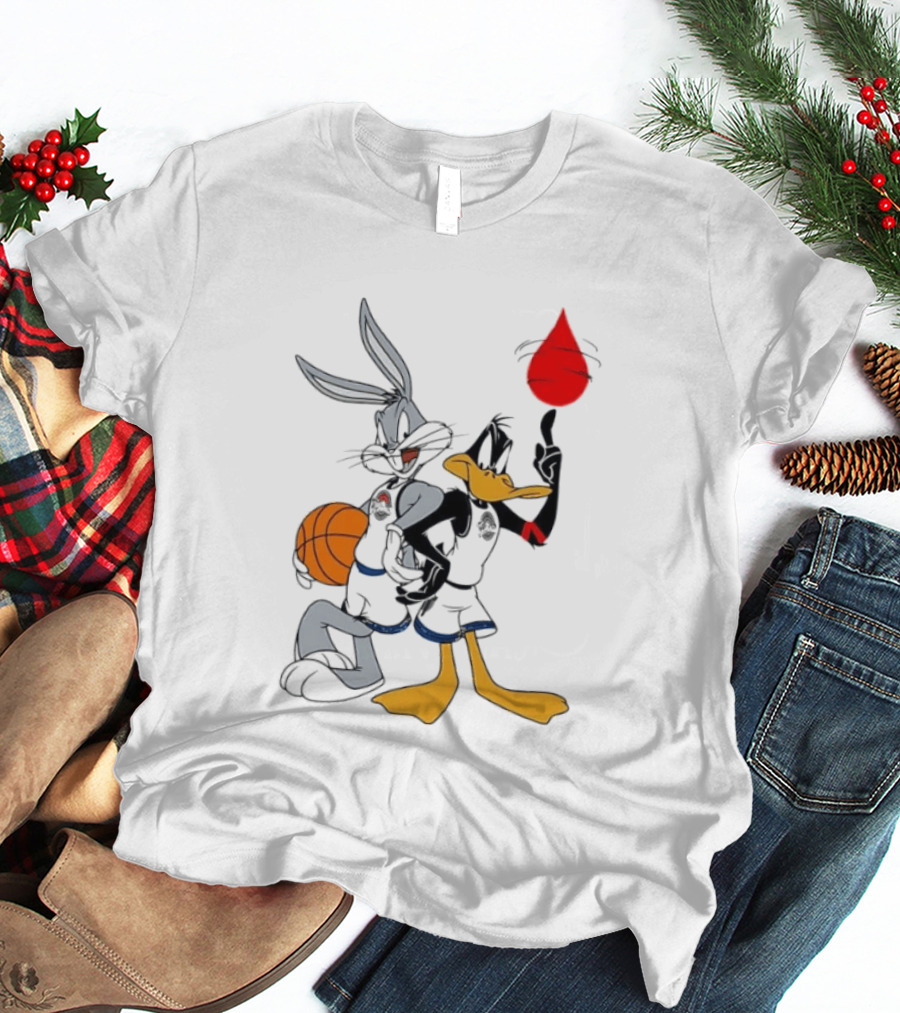 Looney Tunes Bugs Bunny Daffy Duck Tune Squad Basketball Spin T-Shirt