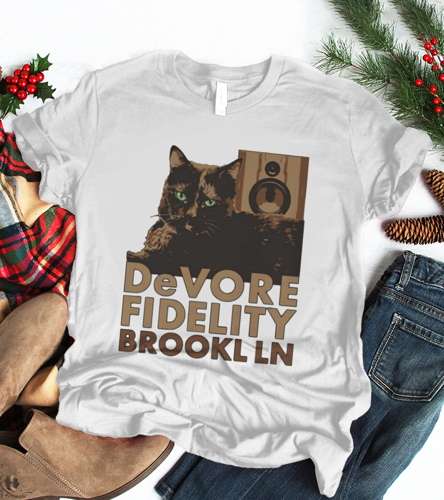 DeVore Fidelity Brooklyn LN Cat Speaker T-Shirt