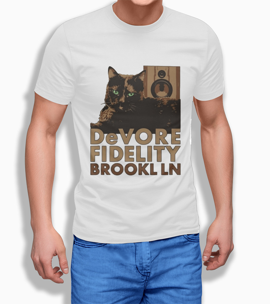 DeVore Fidelity Brooklyn LN Cat Speaker T-Shirt