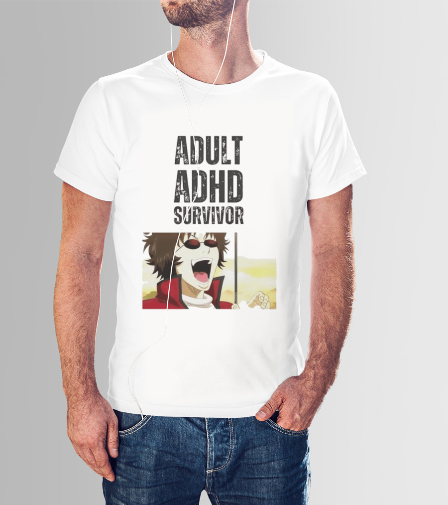 Sakamoto Tatsuma Anime Character Adult ADHD Survivor T-Shirt