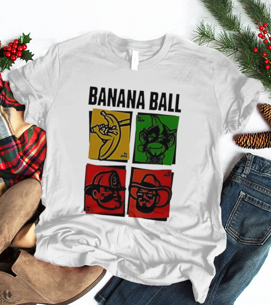 Savannah Bananas Baseball Banana Ball Colorful Character Blocks T-Shirt