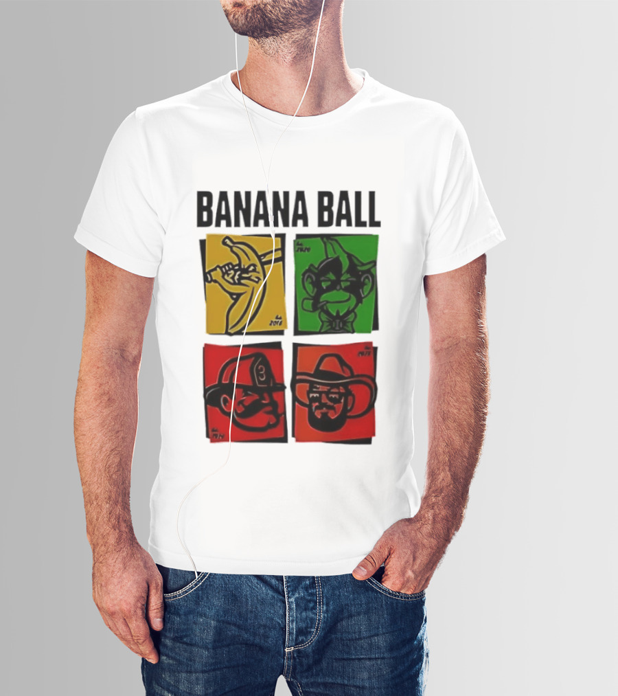 Savannah Bananas Baseball Banana Ball Colorful Character Blocks T-Shirt