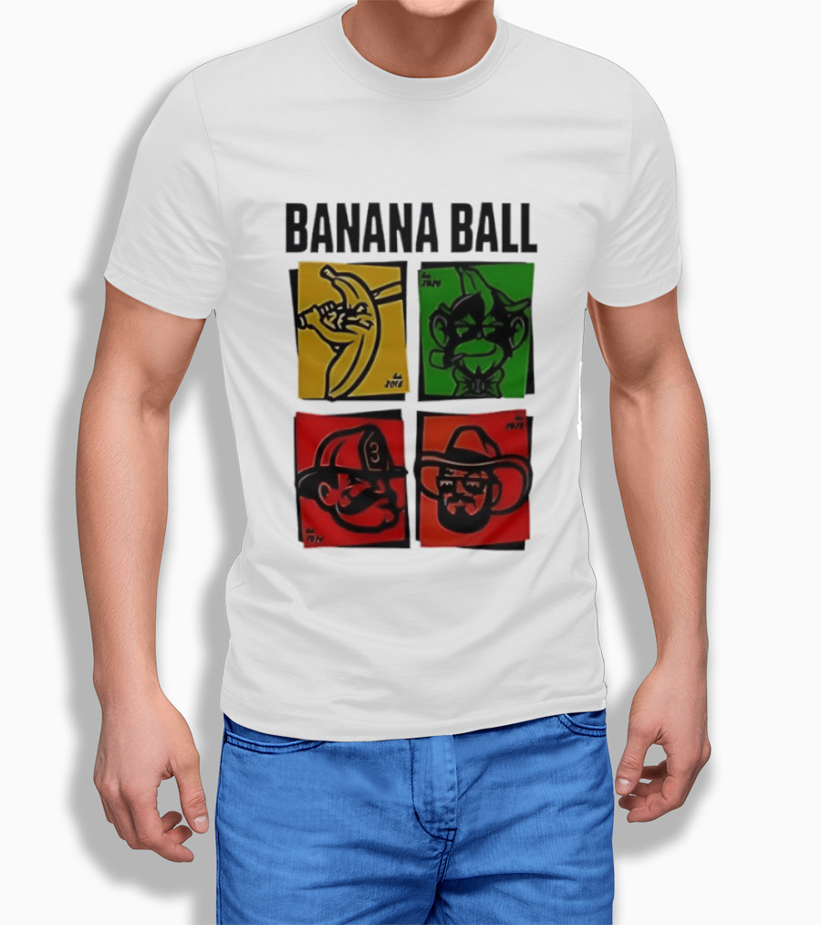 Savannah Bananas Baseball Banana Ball Colorful Character Blocks T-Shirt