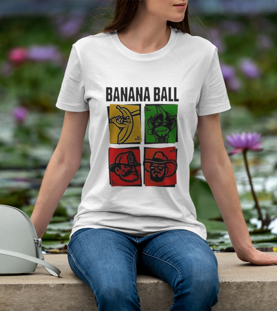 Savannah Bananas Baseball Banana Ball Colorful Character Blocks T-Shirt