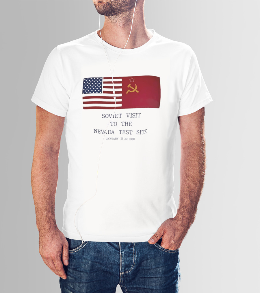 Soviet Visit To The Nevada Test Site January 28 1988 Flag T-Shirt