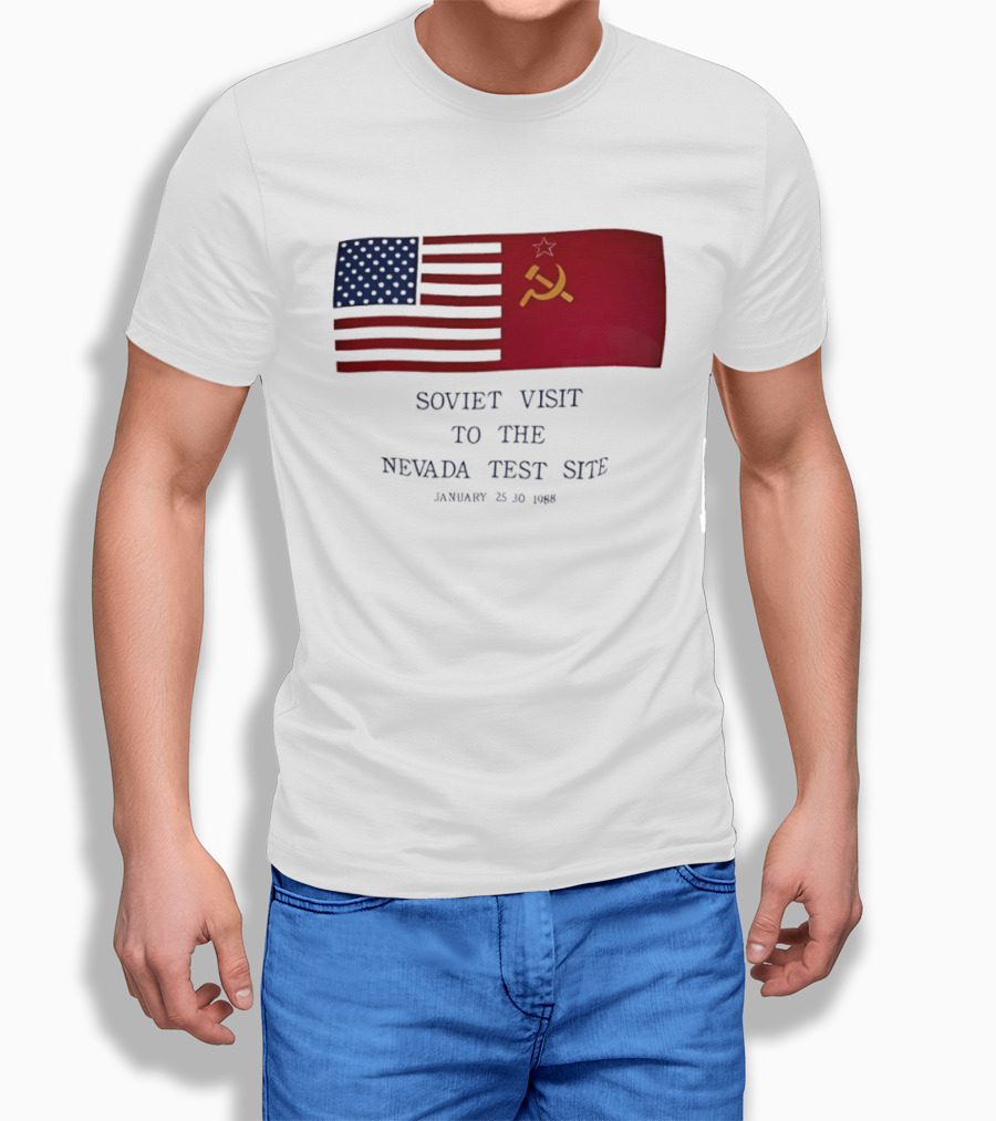 Soviet Visit To The Nevada Test Site January 28 1988 Flag T-Shirt