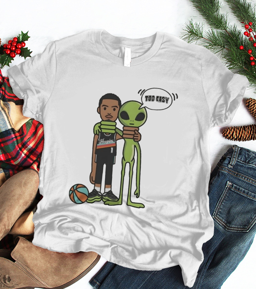 Too Easy Victor Wembanyama Hooping Alien San Antonio Spurs NBA Basketball T-Shirt