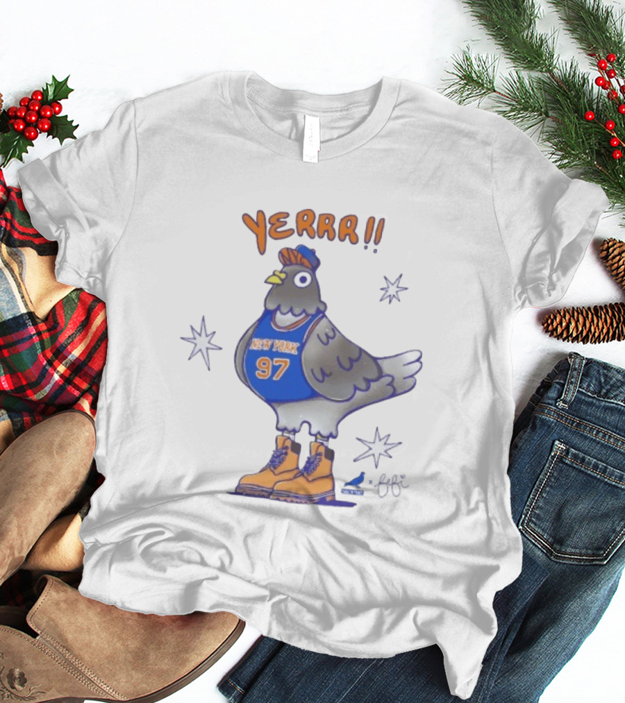 New York Knicks Yerrr Bird 97 Cartoon Sneakers T-Shirt