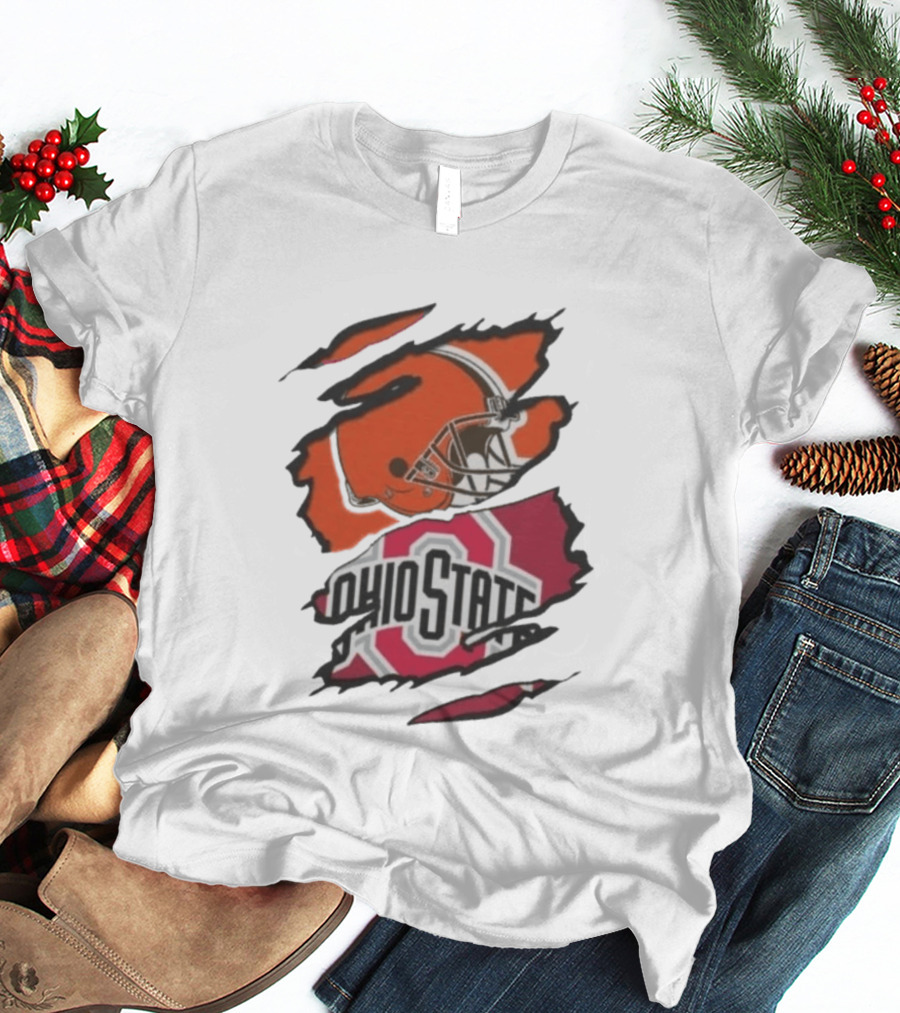 Cleveland Browns Ohio State University Split T-Shirt