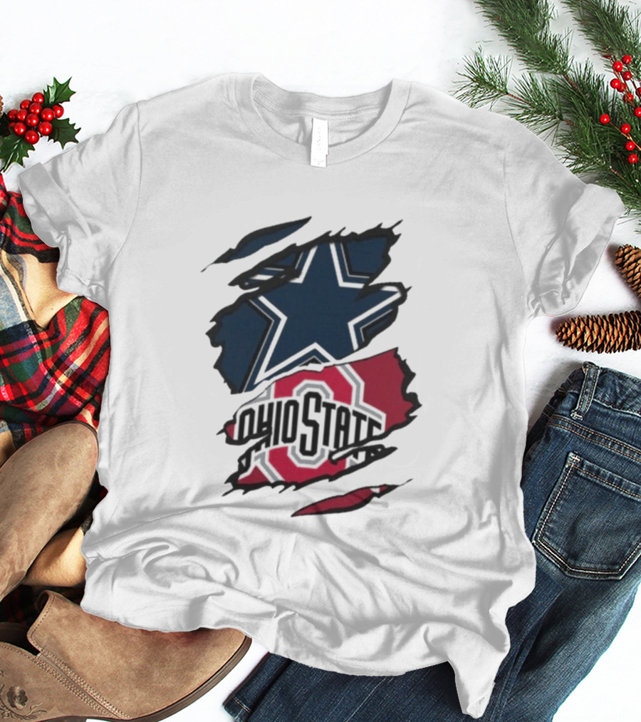 Dallas Cowboys Ohio State Buckeyes Men's Dual Rip T-Shirt