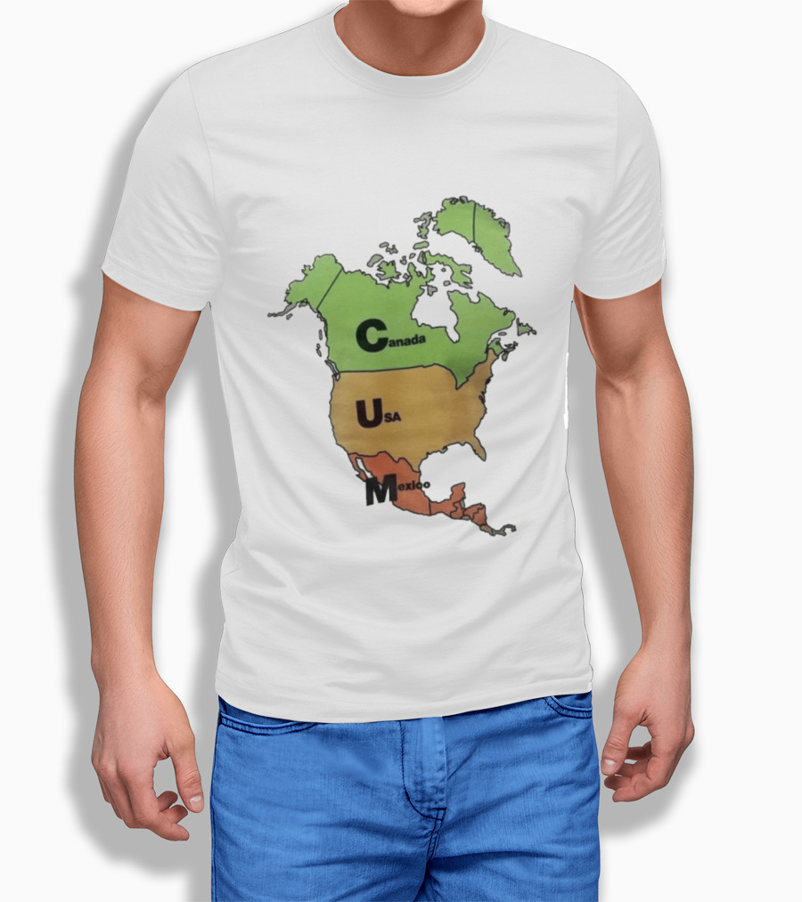 North America Map Canada USA Mexico Geography Continent Country T-Shirt