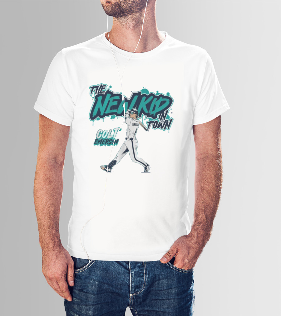 Seattle Mariners Colt Emerson The New Kid In Town MLB Baseball T-Shirt