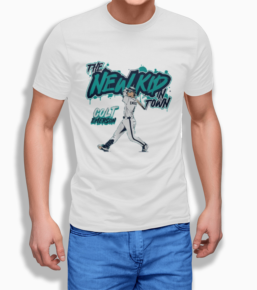 Seattle Mariners Colt Emerson The New Kid In Town MLB Baseball T-Shirt