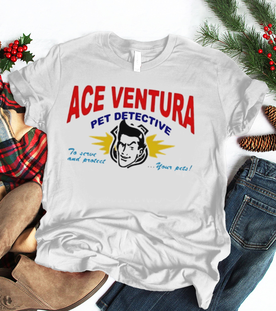 Ace Ventura Pet Detective To Serve And Protect Your Pets Movie Iconic Character Yellow Lightning T-Shirt