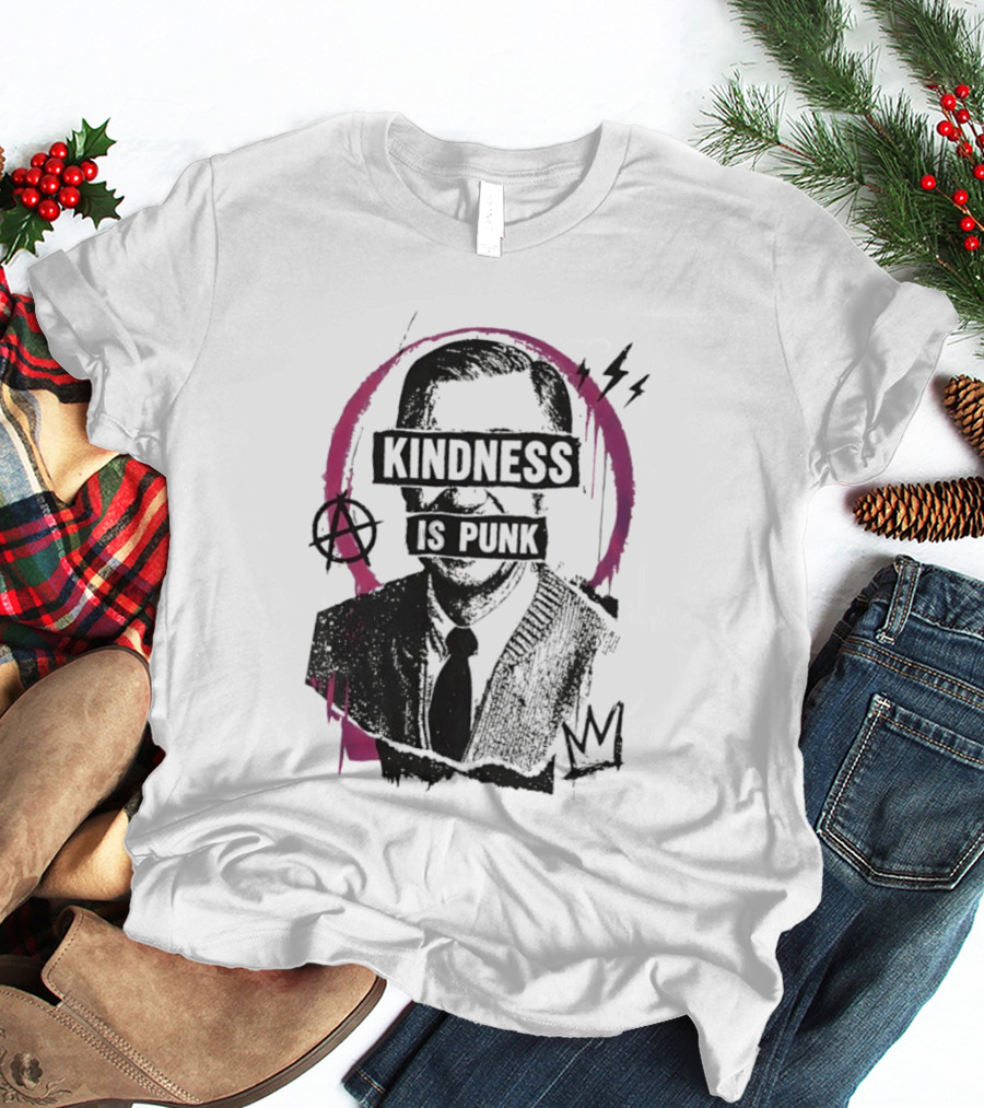 Fred Rogers Kindness Is Punk Anarchy Crown Lightning Bolt T-Shirt