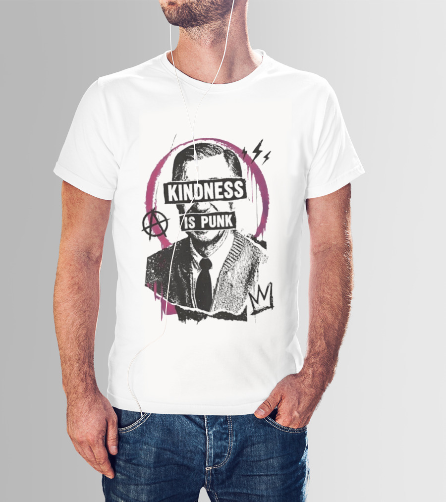 Fred Rogers Kindness Is Punk Anarchy Crown Lightning Bolt T-Shirt