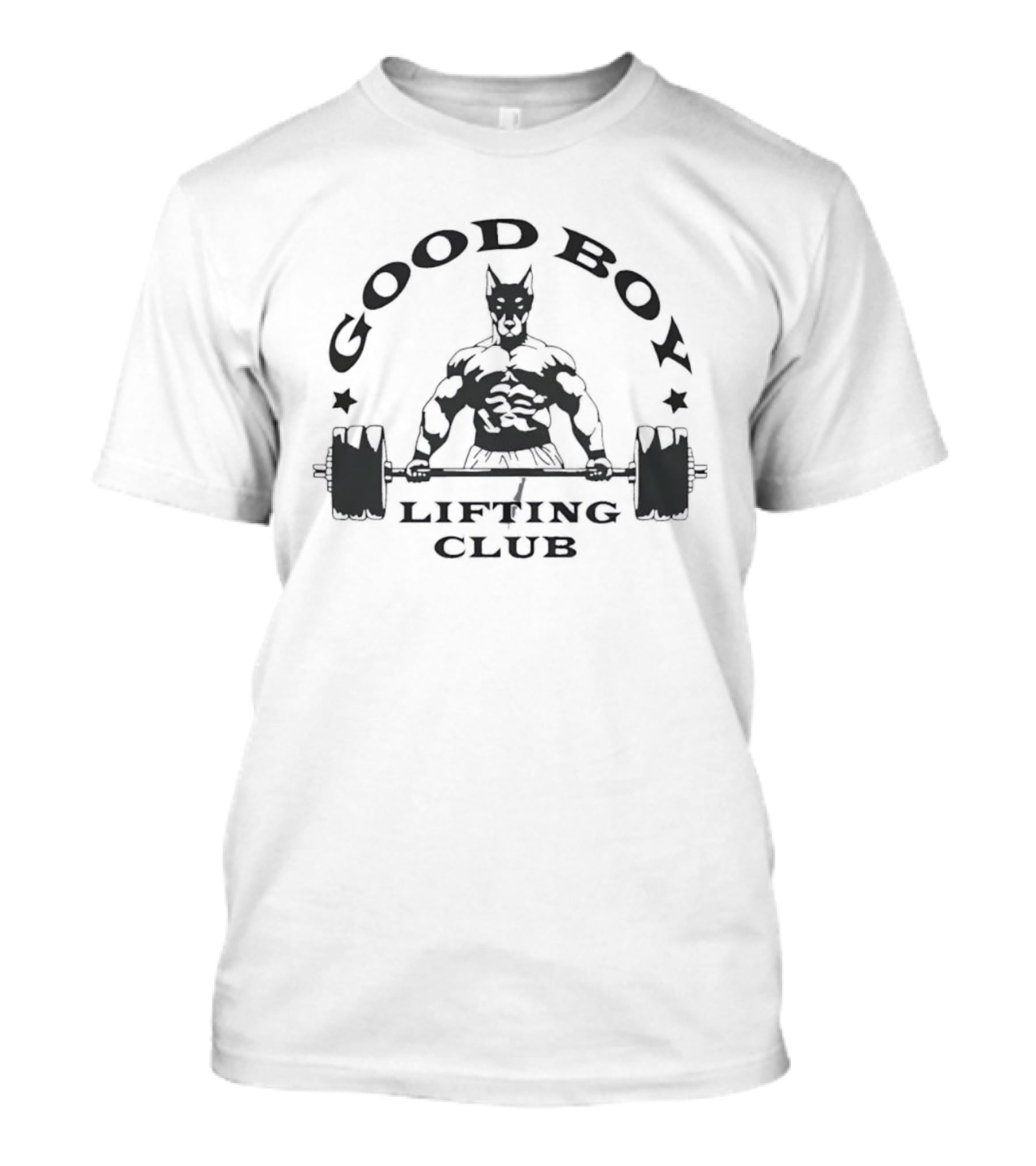 Good Boy Lifting Club Bodybuilder Dog Weightlifting Fitness Gym Workout T-Shirt